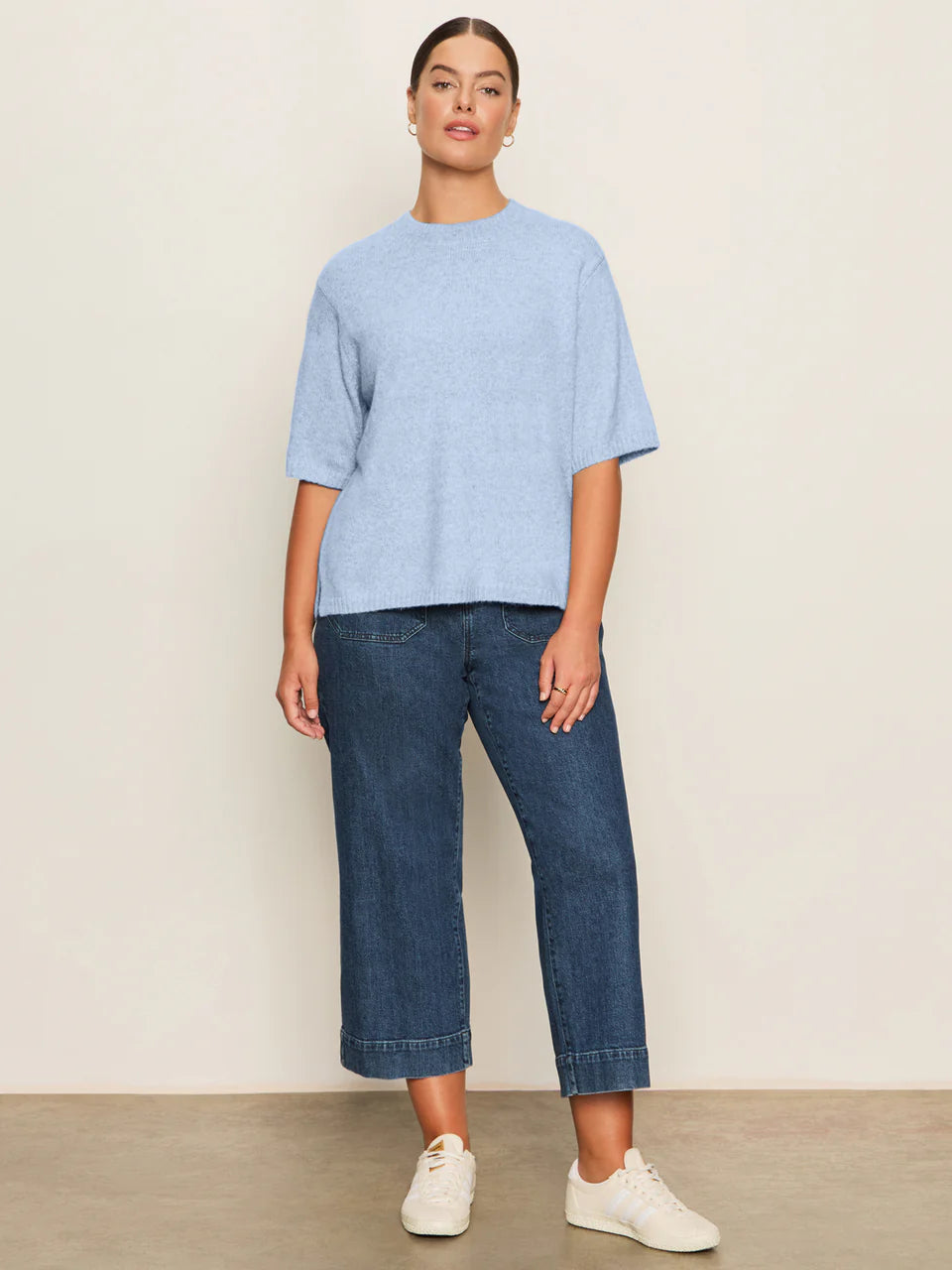 Perfect Sweater Tee Shirt - Blue Powder