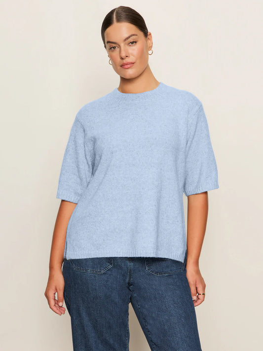 Perfect Sweater Tee Shirt - Blue Powder
