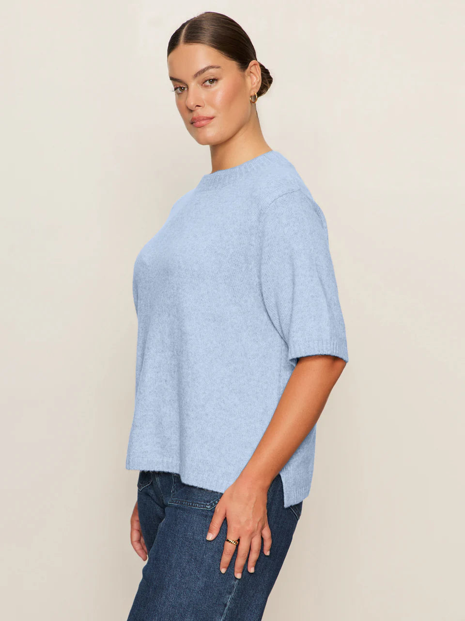 Perfect Sweater Tee Shirt - Blue Powder