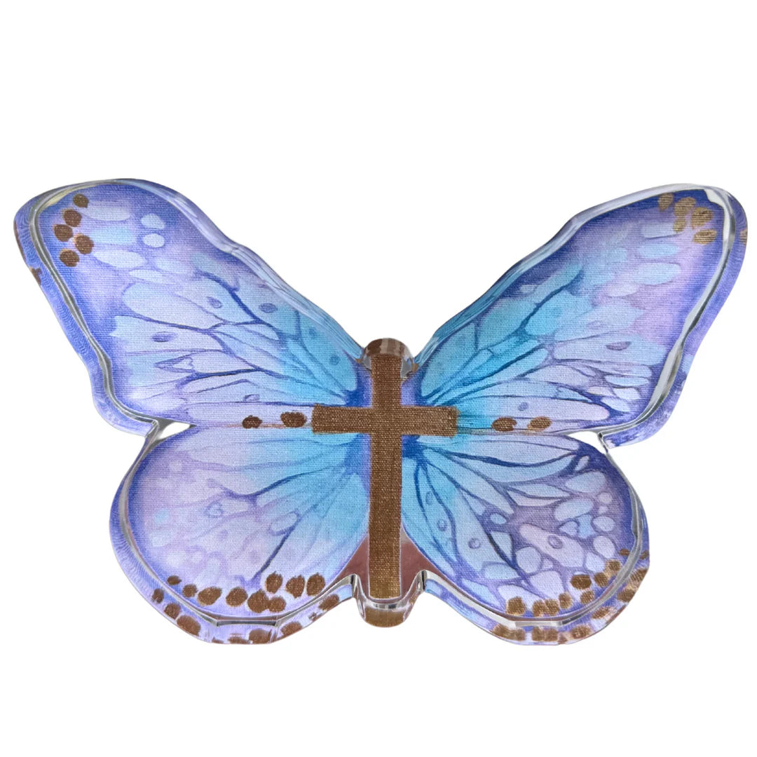 “Blue Cross Butterfly” Acrylic Shelfie: Large