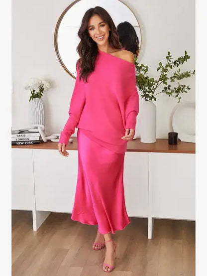 Asymmetrical Sweater - Fuchsia