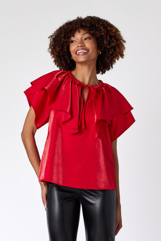 Crosby Harlan Top - Razzle Red