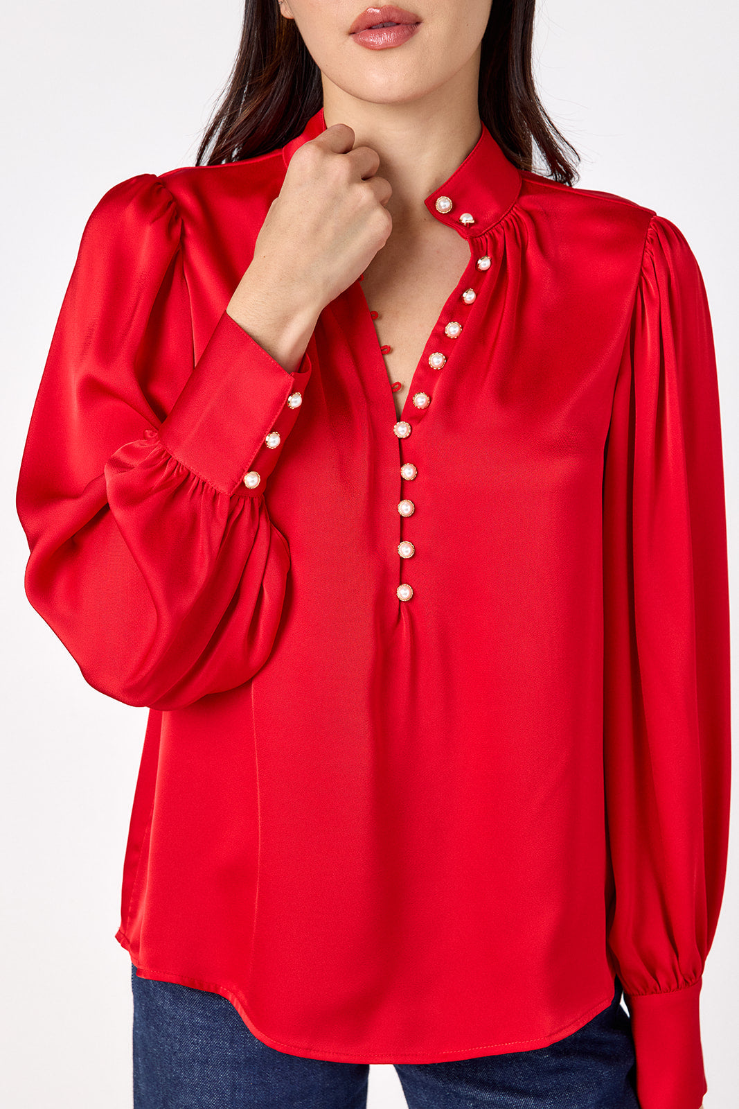 Leland Blouse - Ruby Red