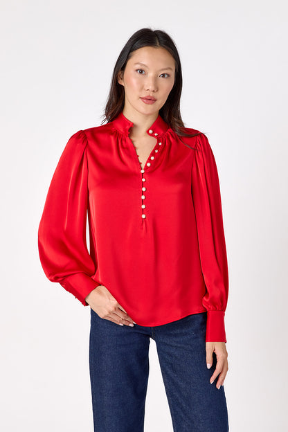 Leland Blouse - Ruby Red