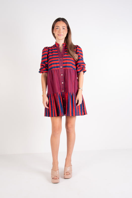 Sadie Dress - Americano Stripe