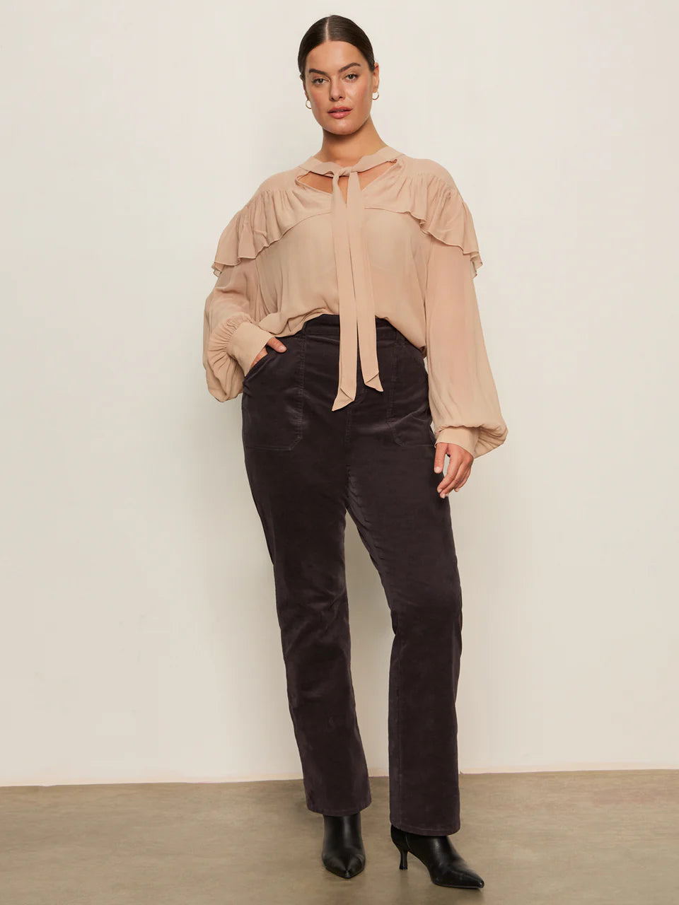 Fade Into You Ruffle Blouse - Fawn