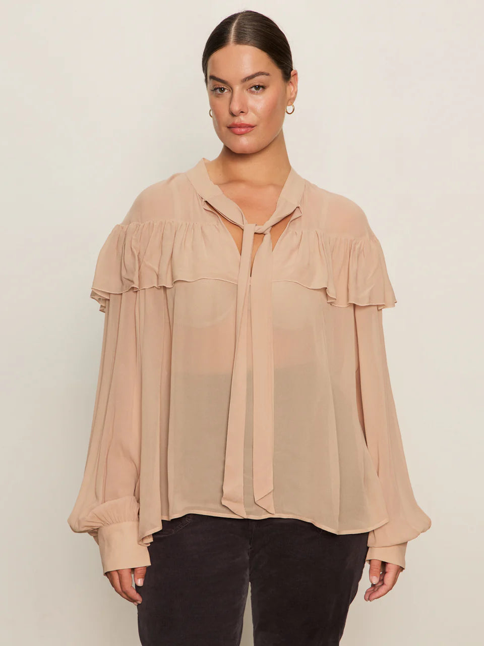 Fade Into You Ruffle Blouse - Fawn