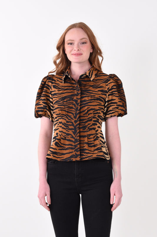 Britt Top - Tiger Jacquard