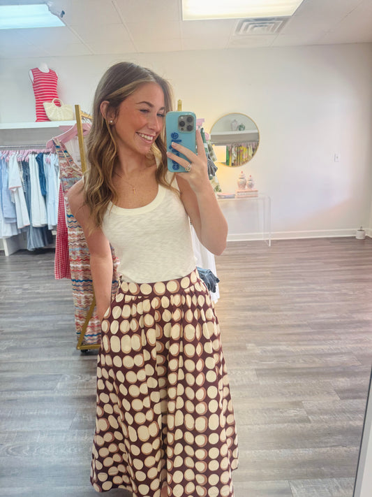 Deep Scoop Neck Tank Top - Pearl
