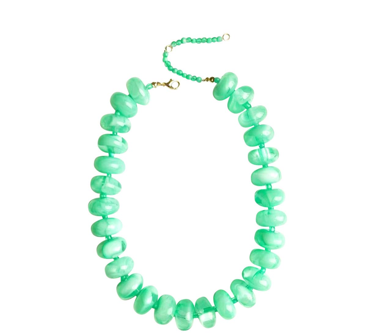 Bailey Chunky Beaded Necklace - Mint