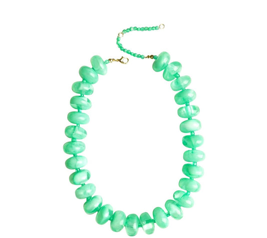 Bailey Chunky Beaded Necklace - Mint