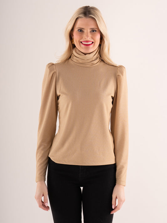 Tessa Top - Metallic Gold Knit
