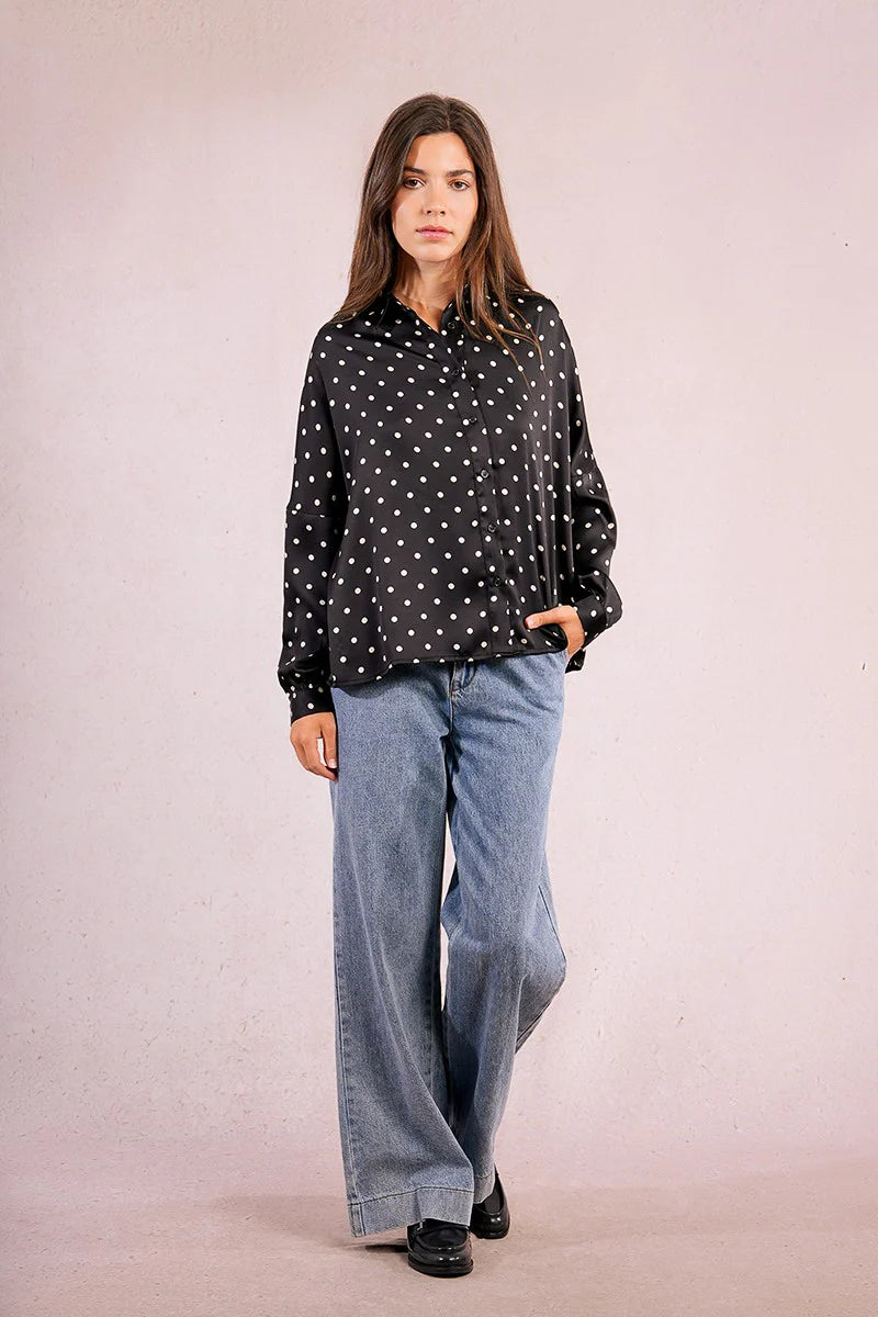 Polka Dot Shirt - Black