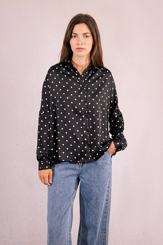 Polka Dot Shirt - Black