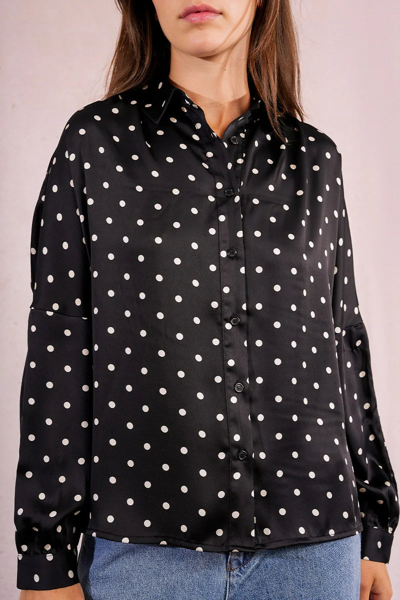 Polka Dot Shirt - Black