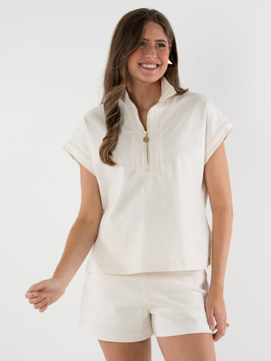 Poppy Pullover - Gardenia Denim