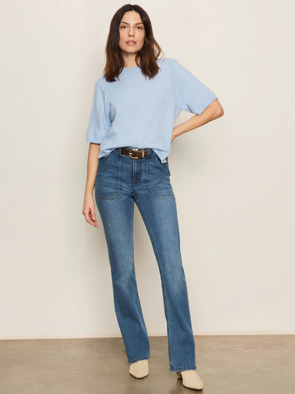 Perfect Sweater Tee Shirt - Blue Powder