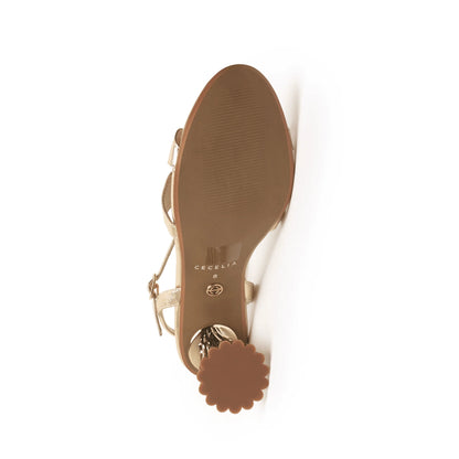 Peter Metallic Leather Sandal - Soft Gold
