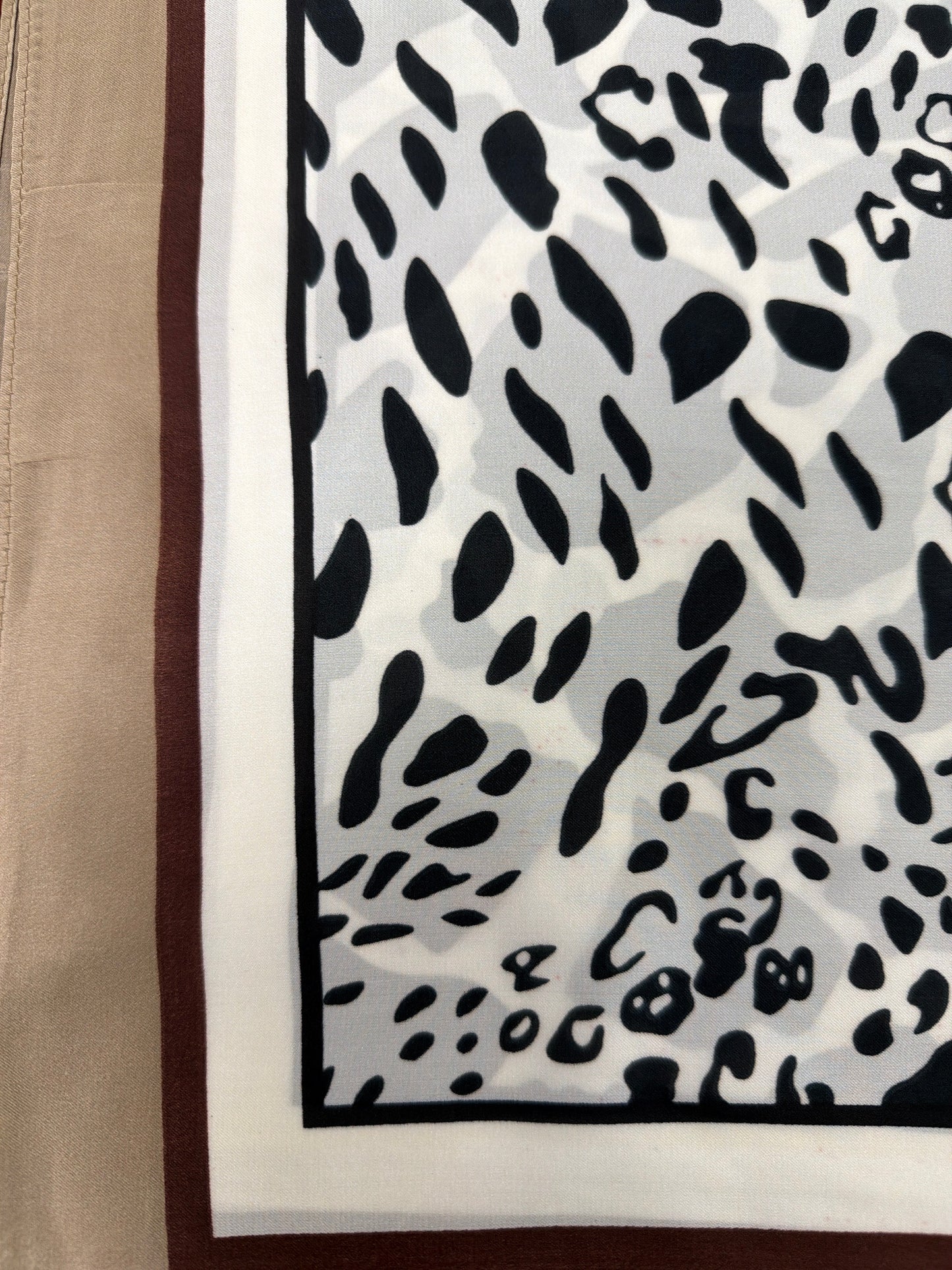 Animal Print Scarf - Beige