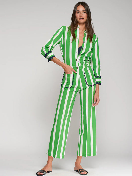 Striped Sailor Pants - Green