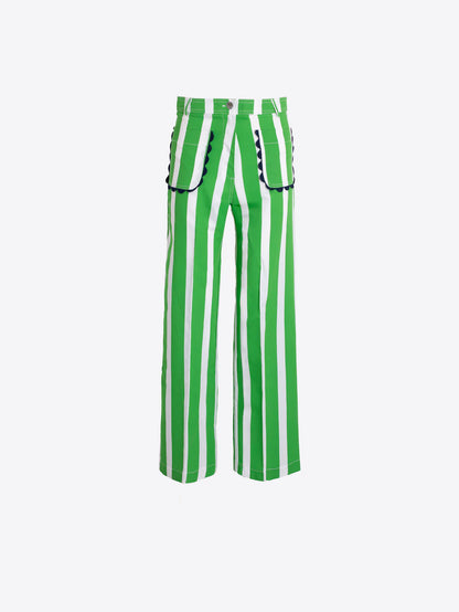 Striped Sailor Pants - Green