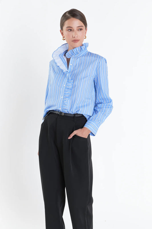 Stripe Ruffled Shirt