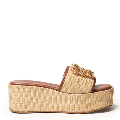 Generous Wedge Sandal - Natural