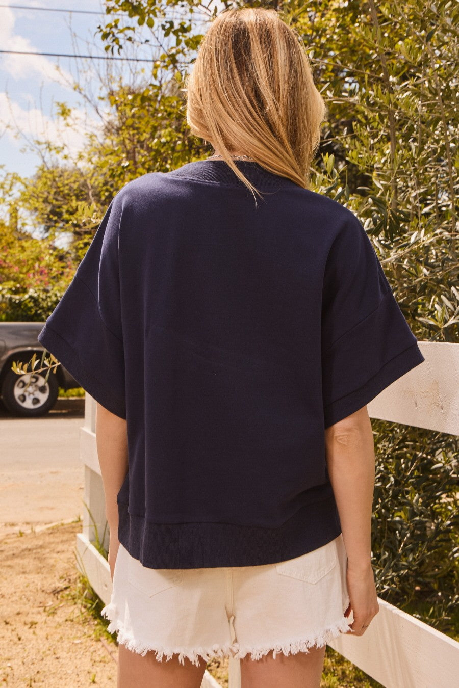 Lettering Oversized Sweatshirt - Auburn Navy