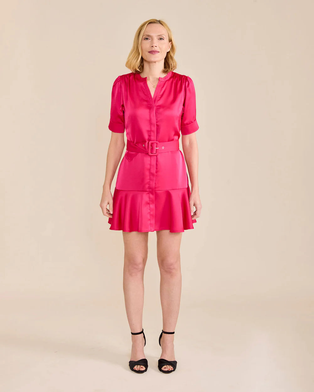 Analeise Dress - Neon Pink