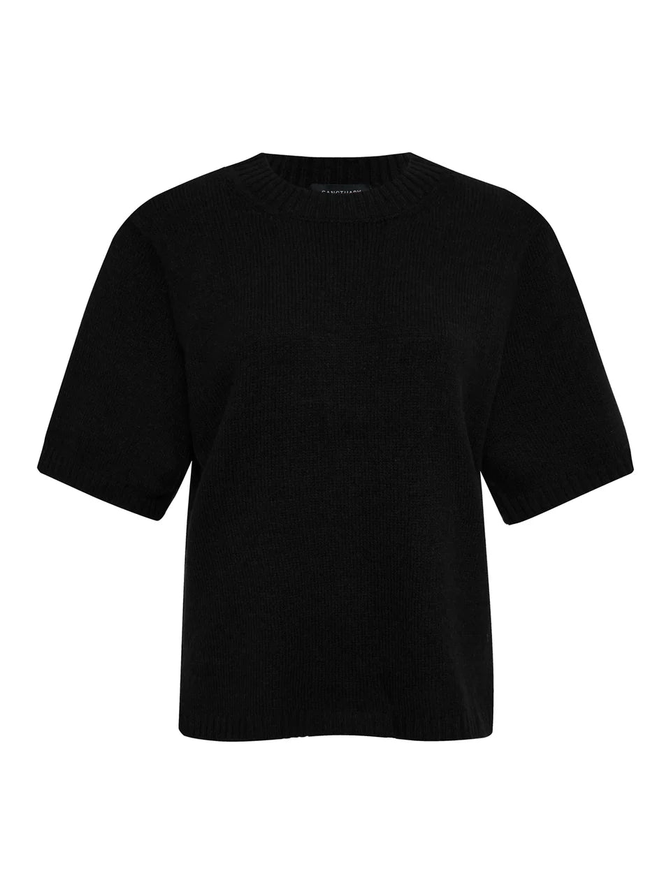 Shirred Waist Dolman Tee - Black
