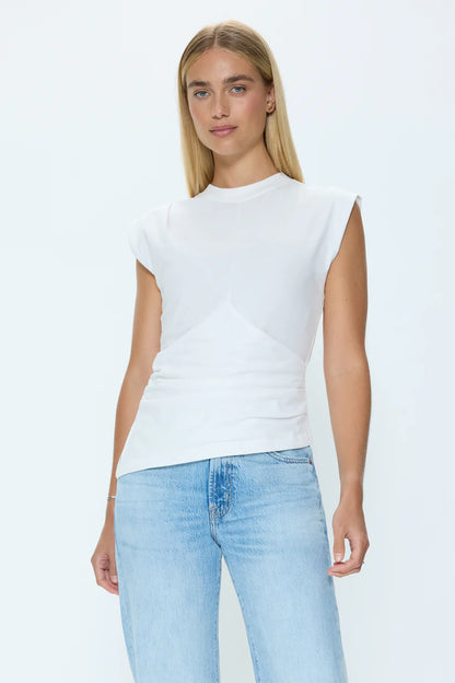 Nya Draped Tee Shirt - Le Blanc