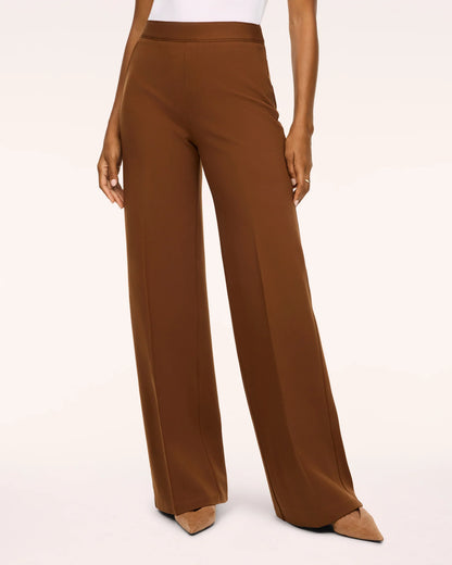 Spanx Ponte Pleated Wide Leg Pant - Brandy