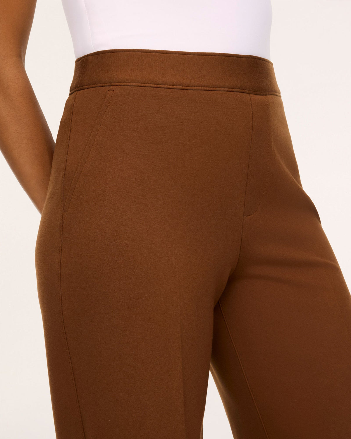 Spanx Ponte Pleated Wide Leg Pant - Brandy