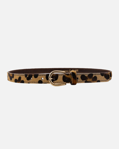 Dania Skinny Cow Hair Belt - Leopard