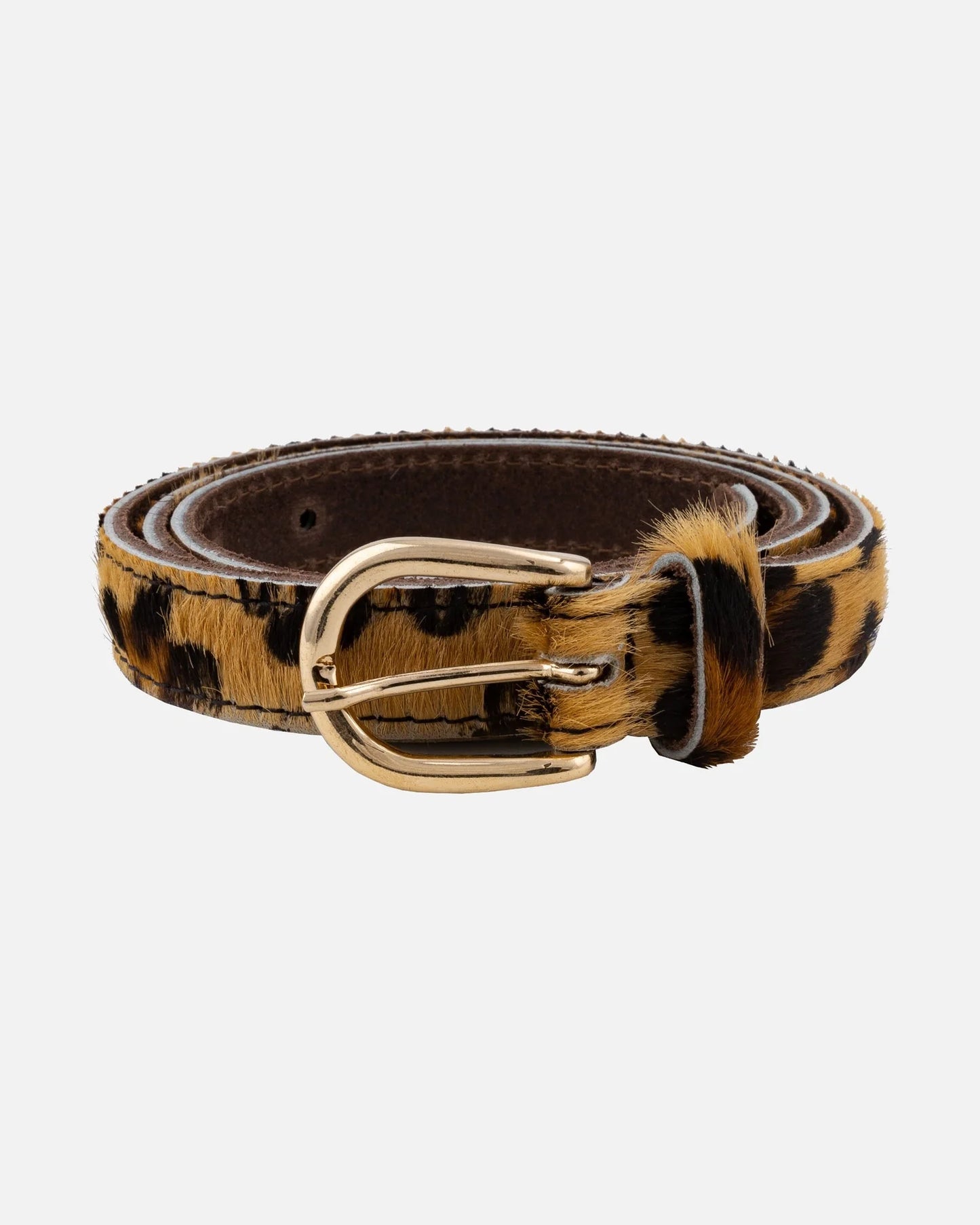 Dania Skinny Cow Hair Belt - Leopard