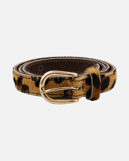 Dania Skinny Cow Hair Belt - Leopard