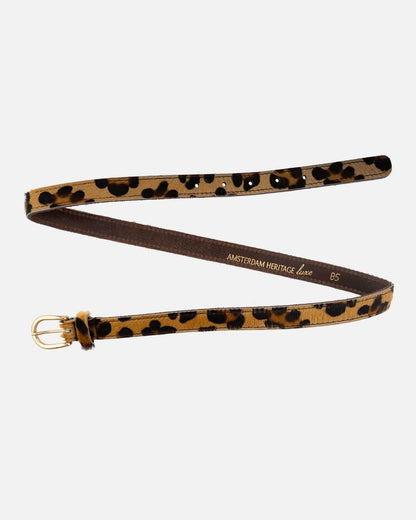 Dania Skinny Cow Hair Belt - Leopard