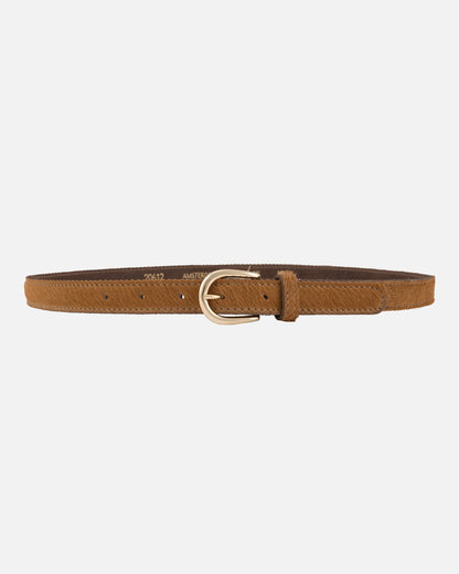 Dania Skinny Cow Hair Belt - Camel