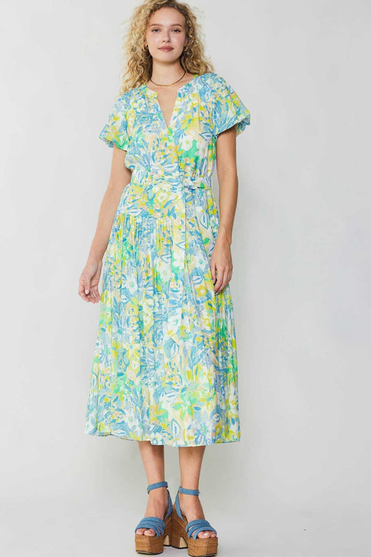 Abstract Printed Midi Dress