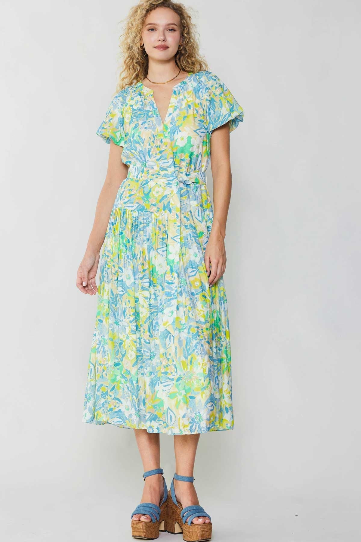 Abstract Printed Midi Dress