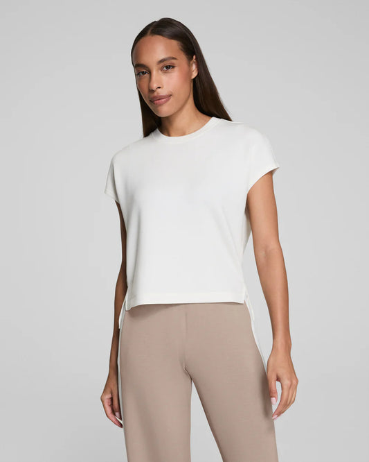 Spanx AirEssentials Cap Sleeve Tee Shirt - Powder