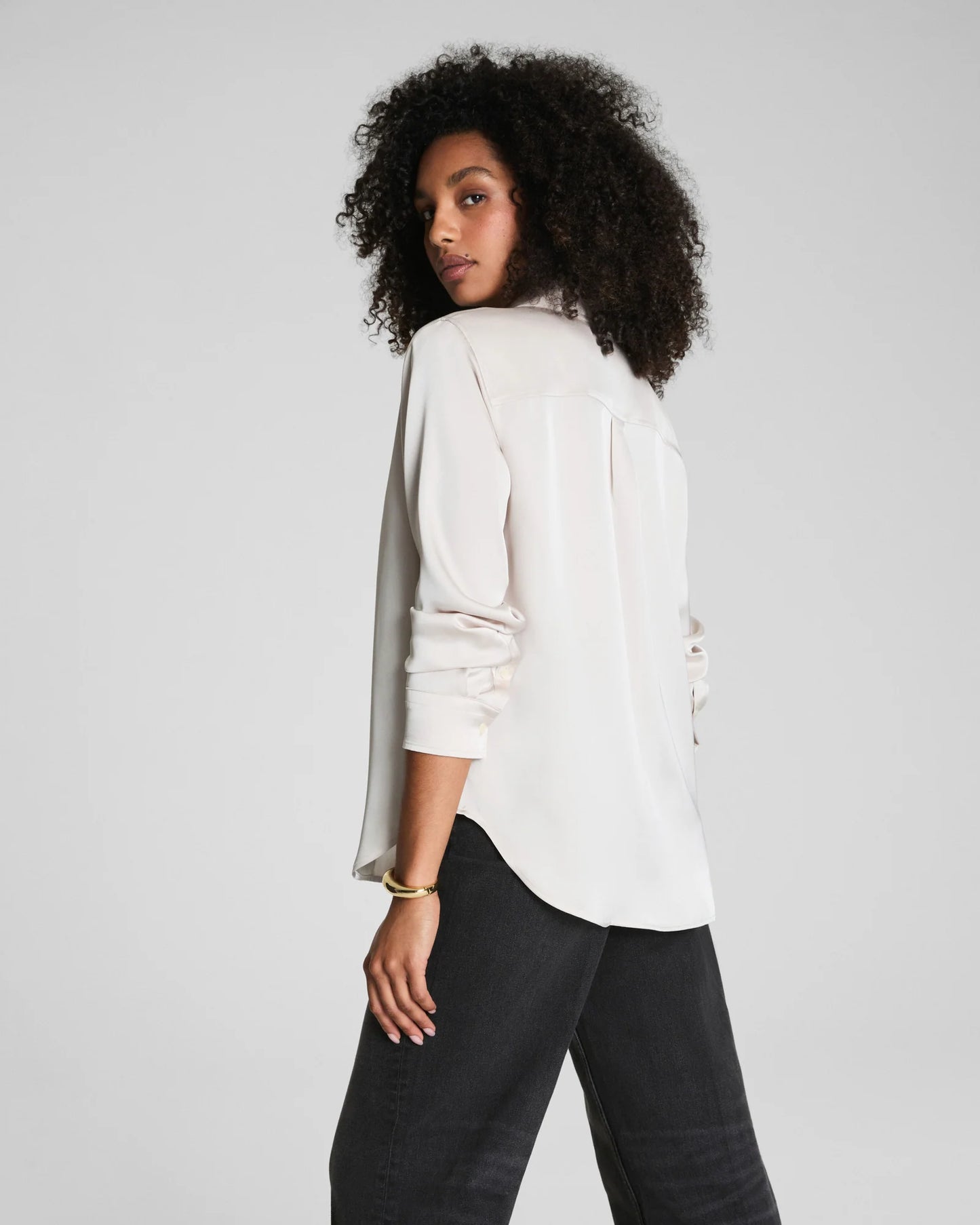 Spanx Silky Smooth Button Down Shirt - Birch