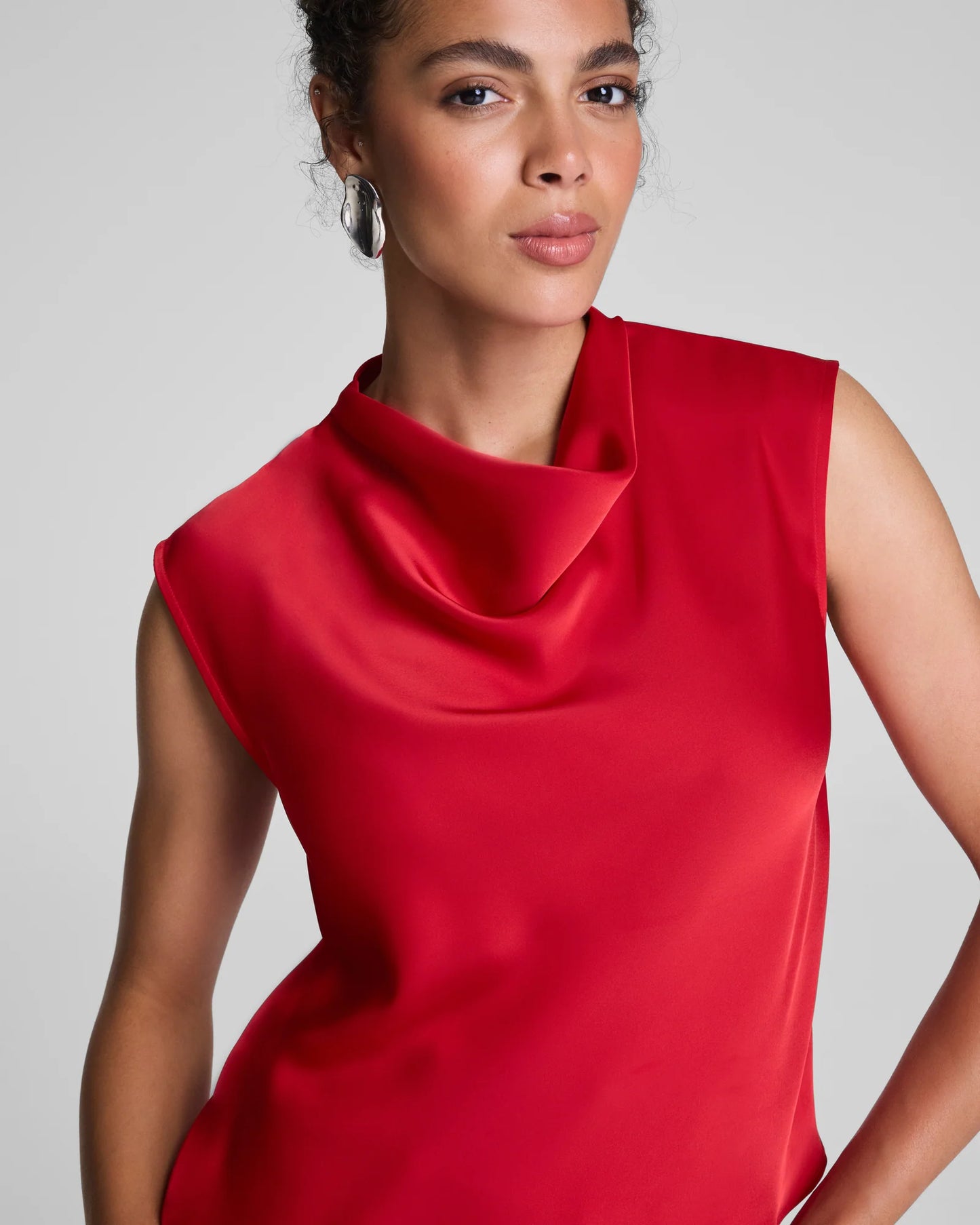 Spanx Silky Smooth Cowl Neck Sleeveless Top - Spanx Red