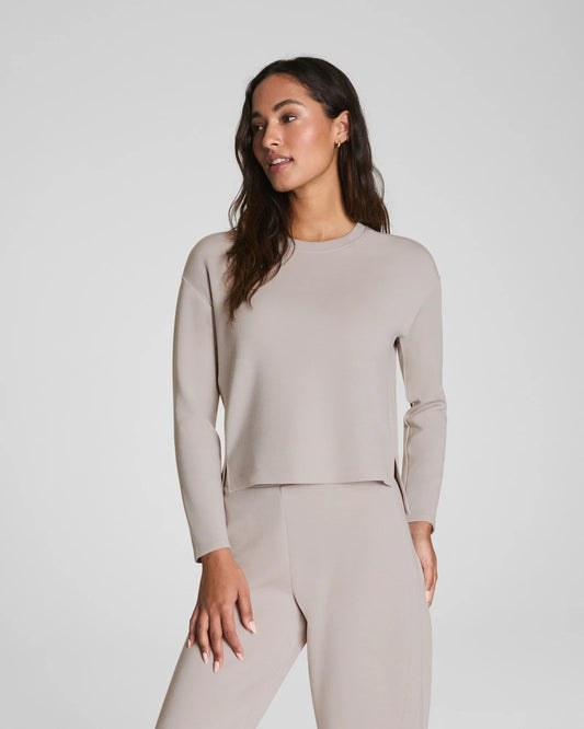 Spanx AirEssentials Relaxed Long Sleeve Top - French Grey
