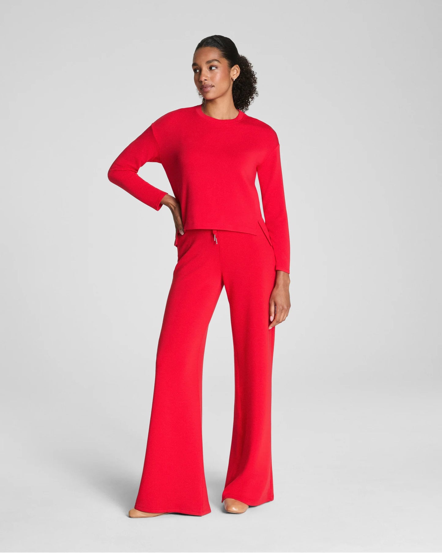 Spanx AirEssentials Relaxed Long Sleeve Top - Spanx Red
