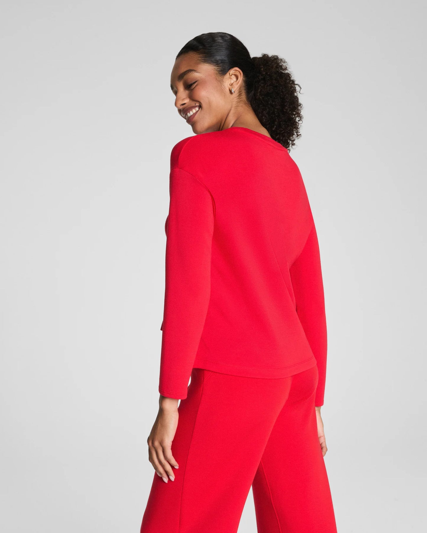Spanx AirEssentials Relaxed Long Sleeve Top - Spanx Red