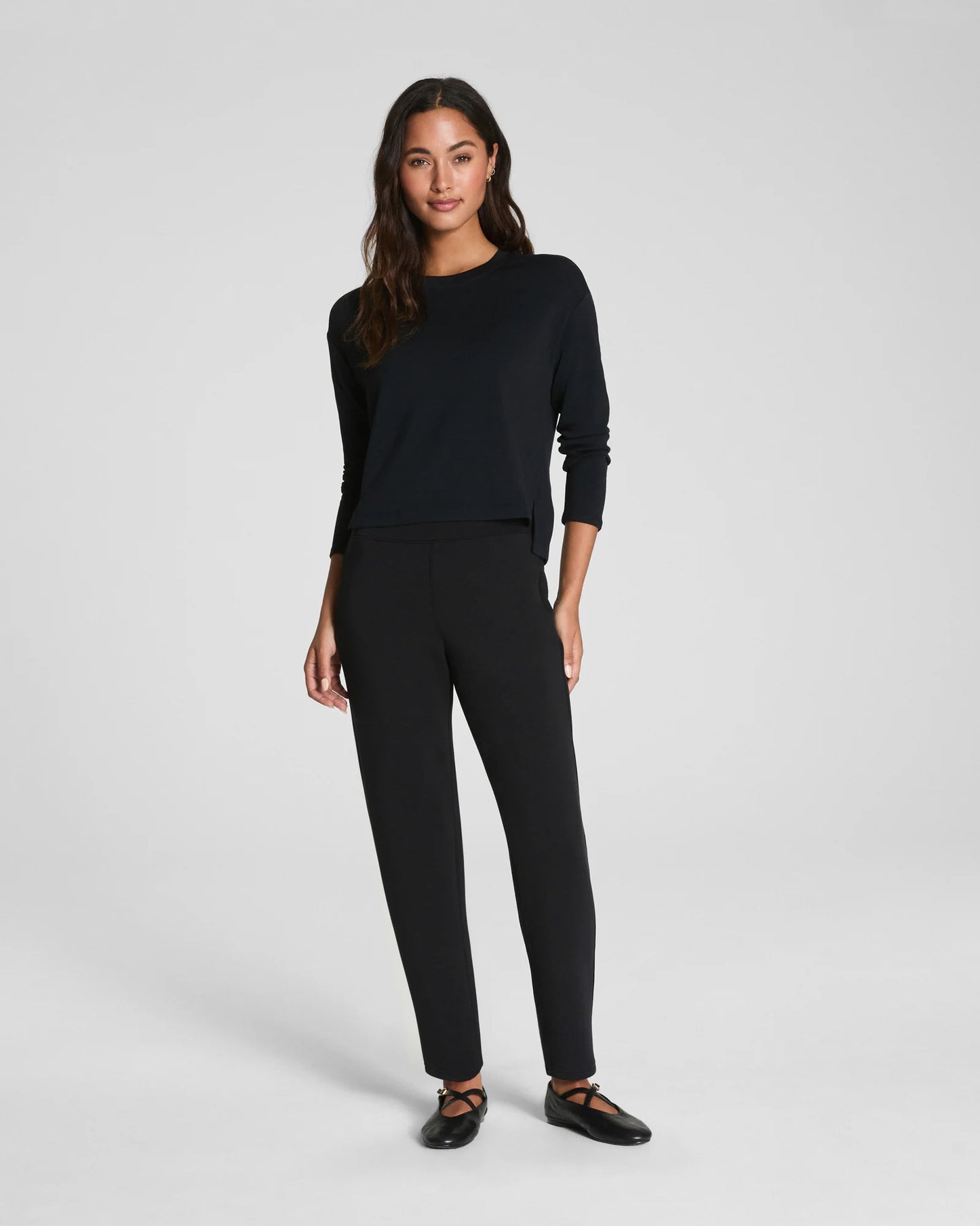 Spanx AirEssentials Relaxed Long Sleeve Top - Very Black
