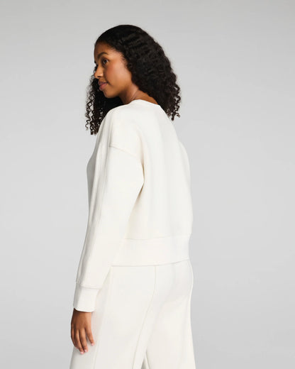 Spanx AirEssentials Luxe Crewneck Long Sleeve Top - Ivory