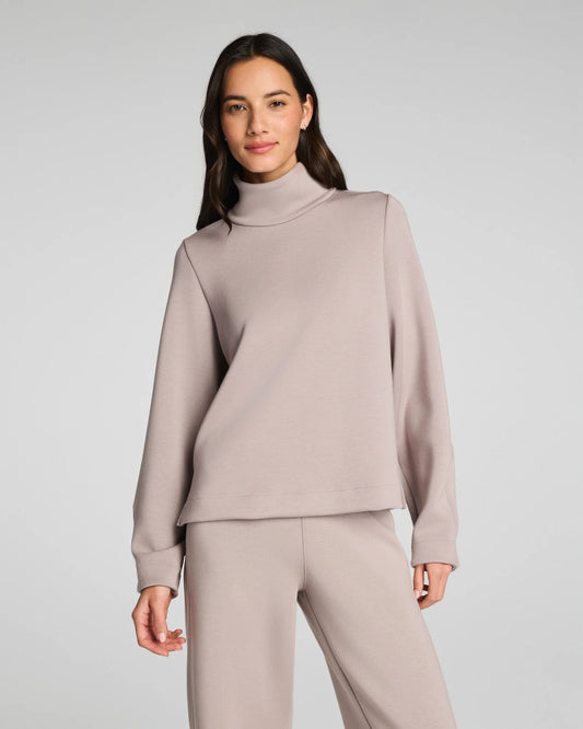 Spanx AirEssentials Luxe Turtleneck Top - Coastal Fog