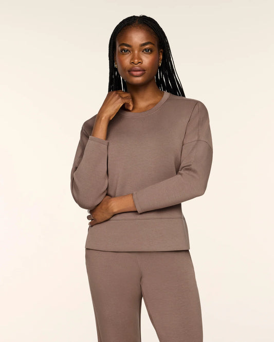 Spanx AirEssentials Crewneck Long Sleeve Top - Ironstone